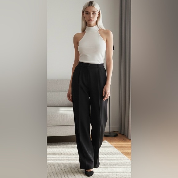 Jones Wear Pants - NWT Jones Wear SZ 12 black single pleat trousers w/2 front pockets/waist 32”